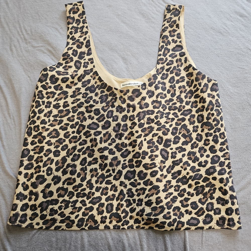 Abercrombie & Fitch Beige Leopard Print Top